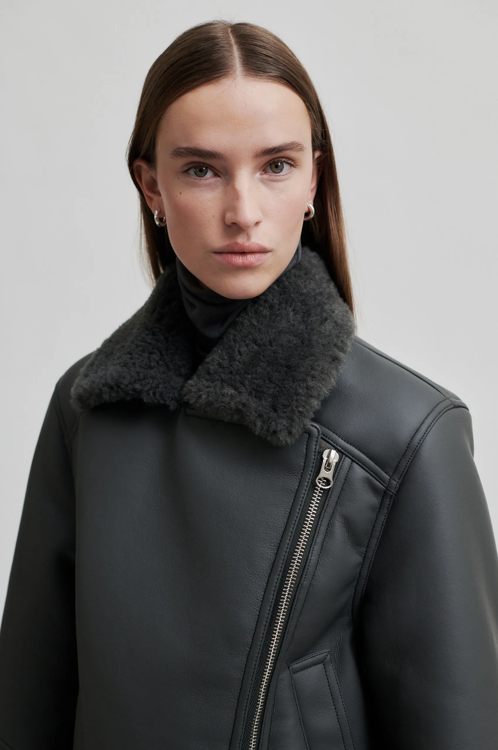 Zaro Biker Jacket - Volcanic Ash