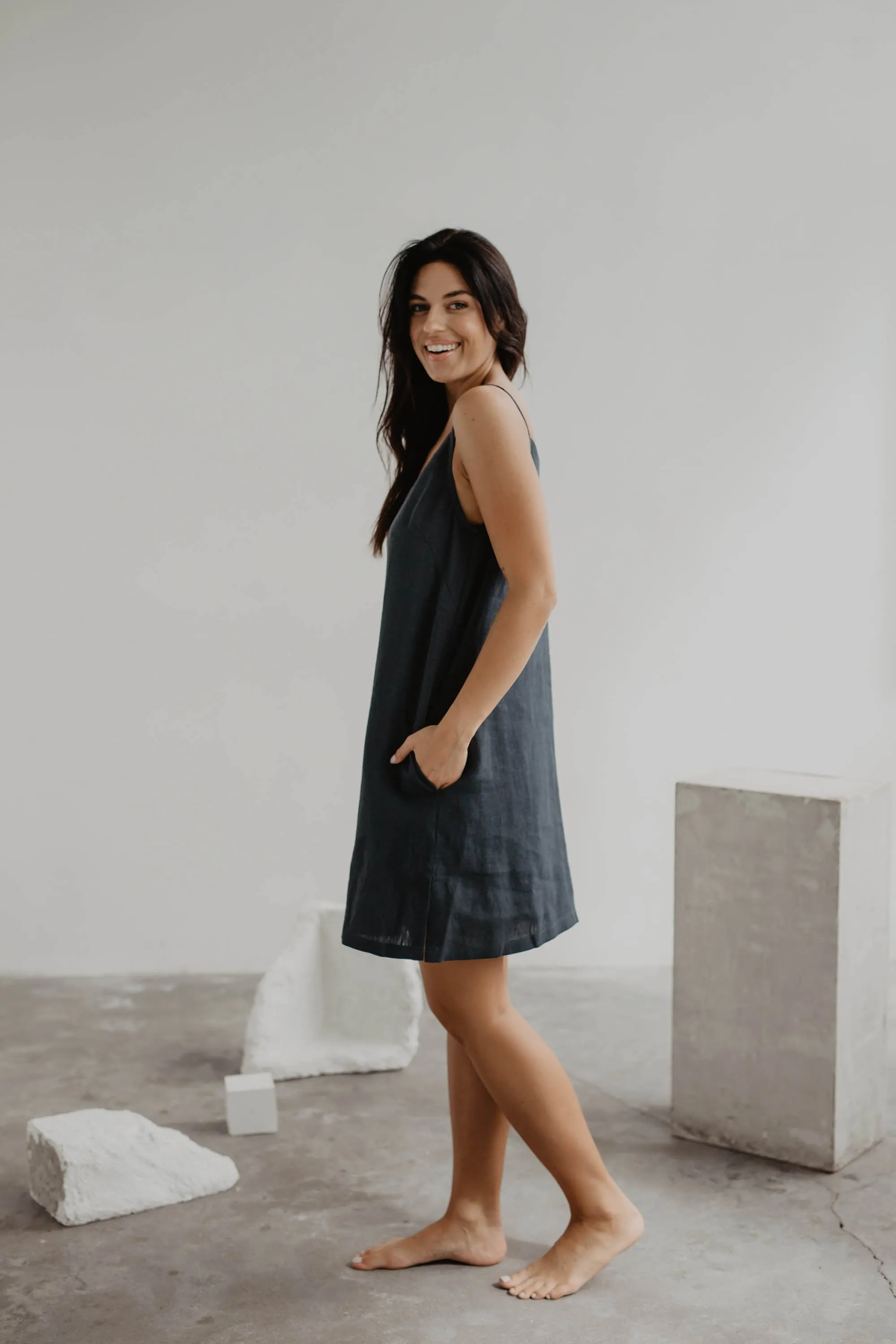 Zoe Linen Slip Dress